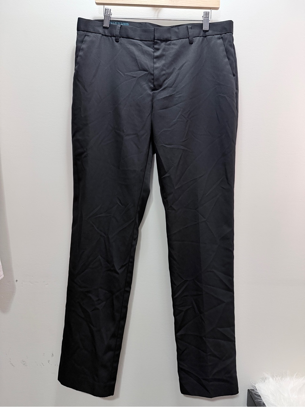 Perry Ellis Men's Black Dress Pants - Classic Straight Fit Size 34x32